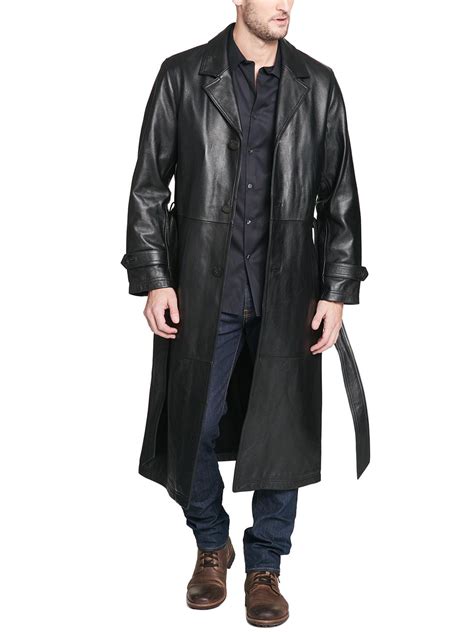 Leather Trench Coat Men