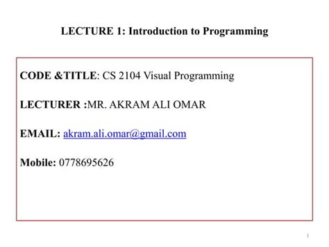 Image result for Introduction to Computer Programming Lecture