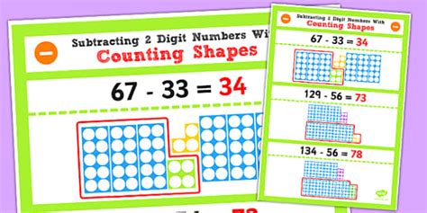 Year 2 Subtracting 2 2 Digit Numbers Tens Using Counting Shapes