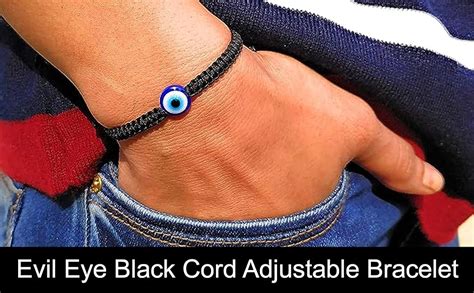 Buy jewel string by Bk arts Evil eye with black cord adjustable ...