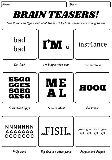 11 Best Images of Printable Worksheet For First Grade Brain Teaser ...