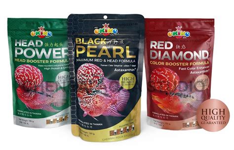 Okiko Flowerhorn Fish Food Combo | Head Booster & Fast Color Enhancer ...