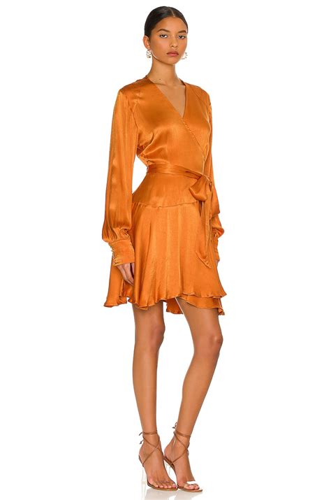 Karina Grimaldi Penelope Solid Mini Dress in Safran | REVOLVE