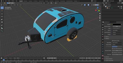 3D Teardrop Camping Trailer with Wheel Chock | 3D Molier International