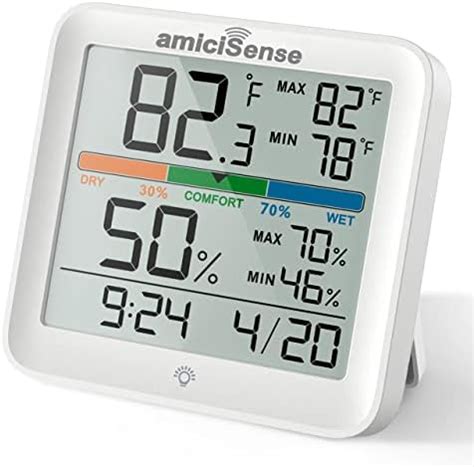 amiciSense Digital Hygrometer Thermometer, AS-55 Temperature and ...