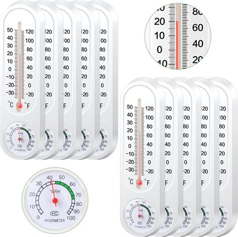 Amazon.com : 5 Pcs Indoor Outdoor Thermometer Wall Thermometer Humidity ...