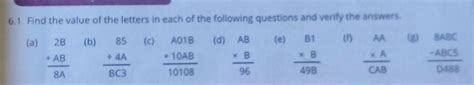 Practice Question 6.1 Find the value of the letters in each of the ...