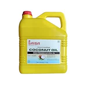 SAISA Natural Cold Pressed Coconut Oil – 5Ltrs : Amazon.in: Grocery ...