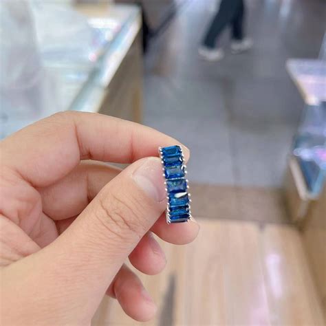 Blue sea silver ring adjustable – Ghaba