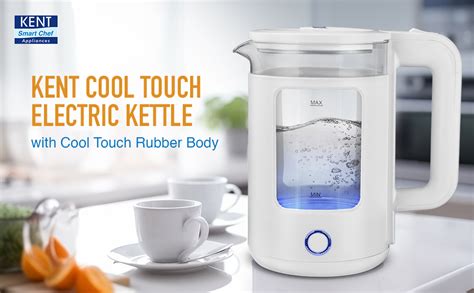KENT Cool Touch Glass Kettle| 1500W | 1.8L Capacity | 360° Rotating ...