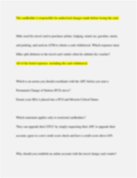 SOLUTION: Government travel card 101 assessment - Studypool