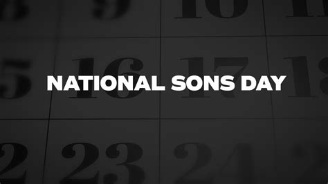 National Sons Day - List of National Days