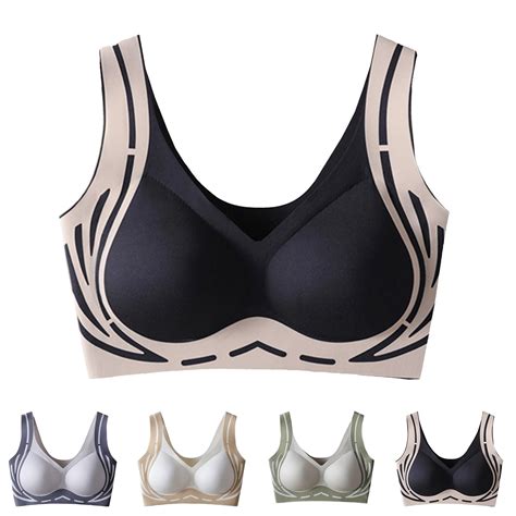 Women's Everyday Support Wireless Push Up Bra No Underwire Seamless ...