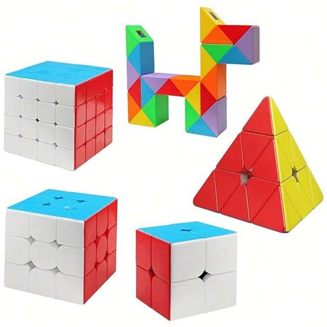 5-Piece Educational 3D Puzzle Toy Speed Cube 2x2 3x3 4x4 Pyramid 24 ...