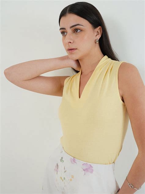Buy Yellow Pure Cotton Top Online | FableStreet
