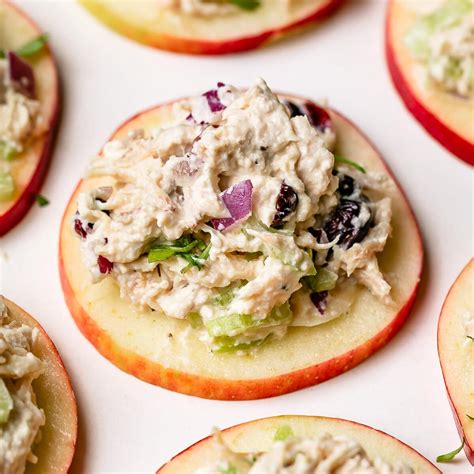 Cranberry Chicken Salad on Apple Slices - Skinnytaste