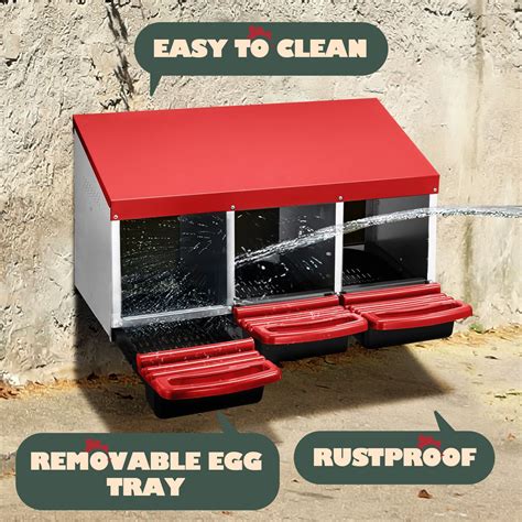 3 Hole Chicken Nesting Box Roll Away Hen Chook Laying Nest Boxes House ...