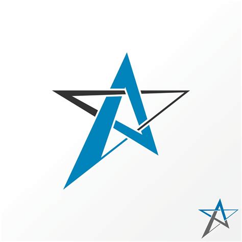 Simple and unique line art or out star like letter or word A font image ...