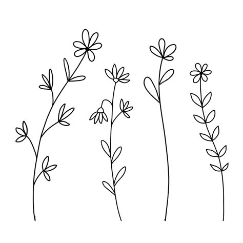 Easy Flower Outlines
