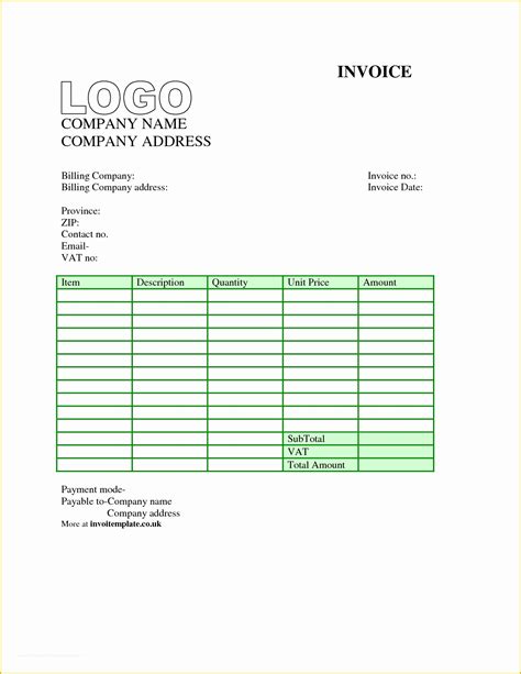 Basic Invoice Template Free 的图像结果