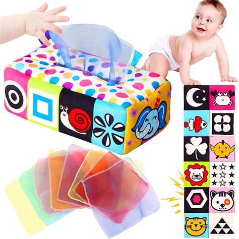 몬테소리 게임 교육용 아기 티슈 상자 장난감, 0, 12 개월, 1, 2 세, 감각 학습 완구, 신생아 장난감 ...