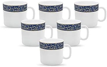 La Opala Diva, Sovrana Collection, Opal Glass Coffee Mug Set 6 pcs ...