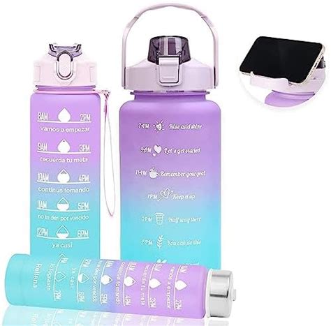 Upyogh Motivational Water Bottle Set of 3 with Time Marker, Leakproof ...