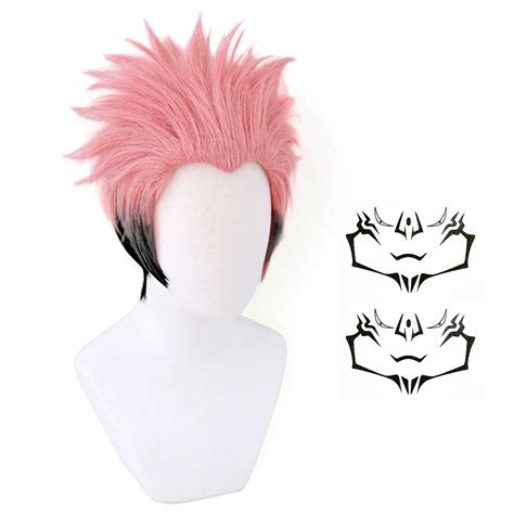 DAZCOS Jujutsu Kaisen Ryomen Sukuna Cosplay Wig for Anime Costume (Pink ...
