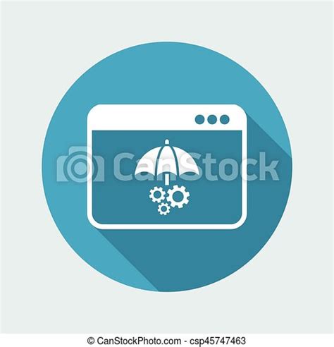 Computer protection process - vector flat icon. | CanStock