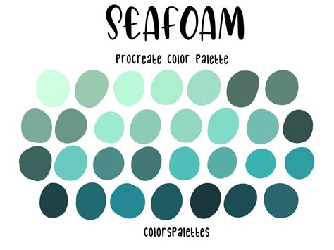 Seafoam Procreate Color Palette / Colorspalettes™ - Etsy