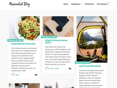 Minimalist Blog: Free Blogging Wordpress theme | Download