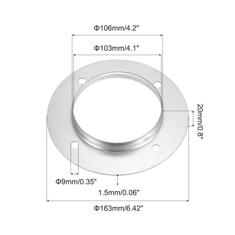 PATIKIL 4-Inch Duct Connector Flange Metal Straight Pipe Exhaust Flange ...