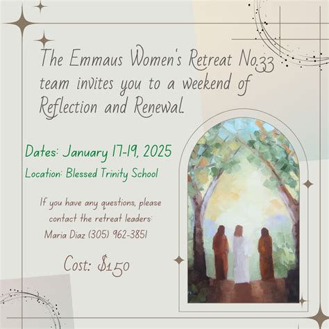 ADOM :: Event - Women's Emmaus - Blessed Trinity Church