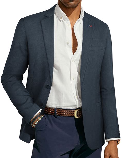 PJ PAUL JONES Mens Casual Sport Coats Slim Fit Blazers Classic 2 Button ...