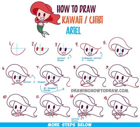 Image result for Step by Step Drawing Ariel