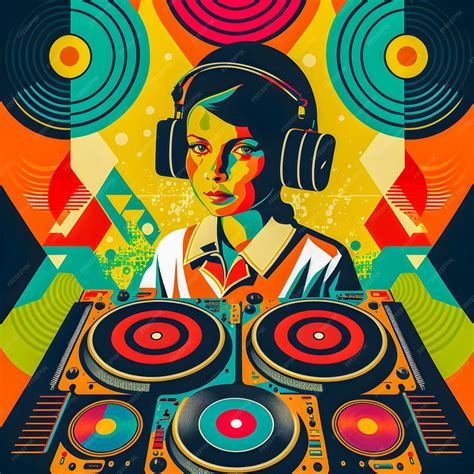 Premium Photo | Retro and pop art of dj on board illustration abstract ...