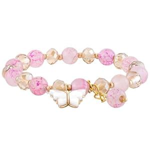 Buy Peora Gold Plated Pink Beads Studded Bracelet Stylish Fancy Fashion ...