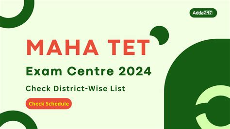 MAHA TET Exam Center 2024 List, District-Wise Location in Maharashtra