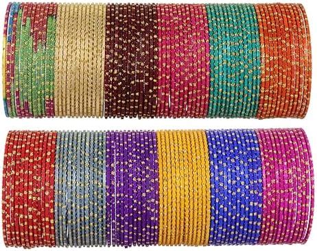 Buy ZULKA 12 Colour Bangles Combo Set For Women & Girls with Golden ...