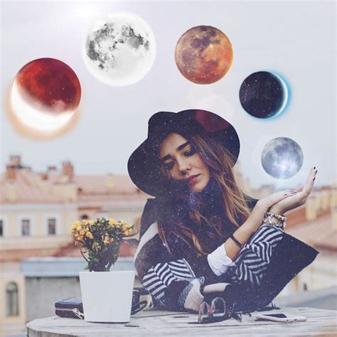 'To The Moon' Stickers on the photo of a woman - Picsart Blog