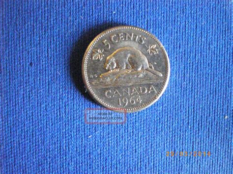 1964 Canada 5 Cent Coin Nickel Coin Fine +nice Collectable
