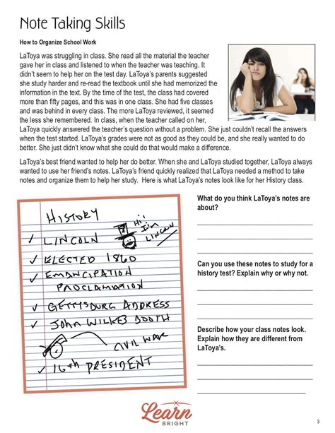 Note Taking Worksheets 的图像结果