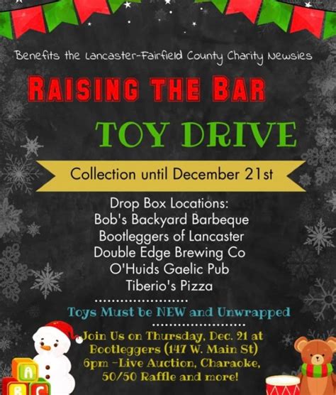 Raising the Bar TOY DRIVE & BENEFIT, Bootleggers of Lancaster, 21 ...