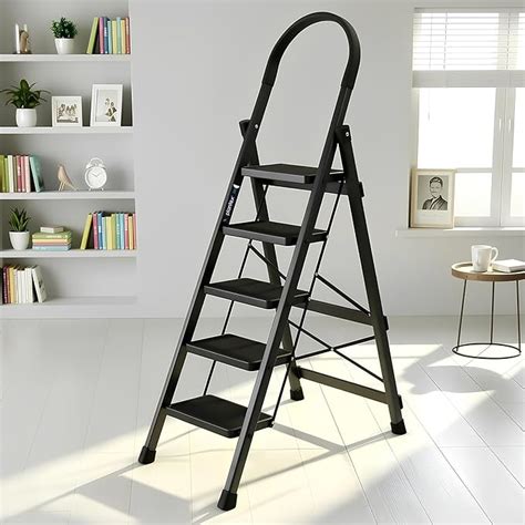 Plantex Ladder for Home 5 Steps/Foldable Ladder with Anti-Skid Wide ...