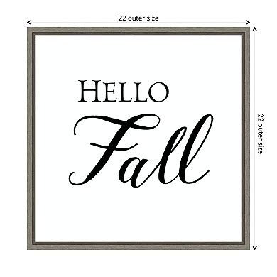 Hello Fall Script by Amanti Art Portfolio Framed Canvas Wall Art Print