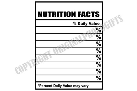Blank svg Blank Nutrition Facts svg Nutrition Facts | Etsy