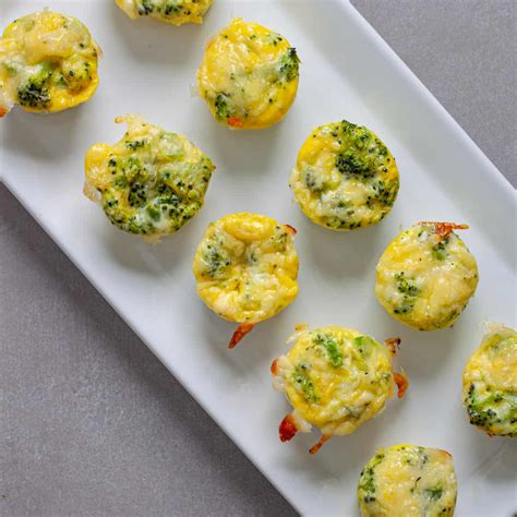 Mini Egg Bites with Broccoli and Cheddar - The Real Recipes