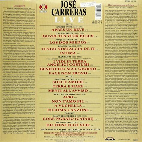 José Carreras Live – Bertelsmann Vinyl Collection