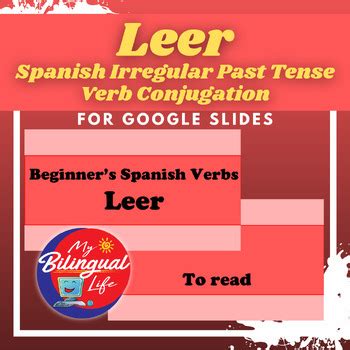 Leer - Spanish Irregular Past Tense Verb Conjugation - Google Slides