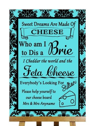 Buy Tiffany Blue Black Damask Cheese Song For Board Personalised ...